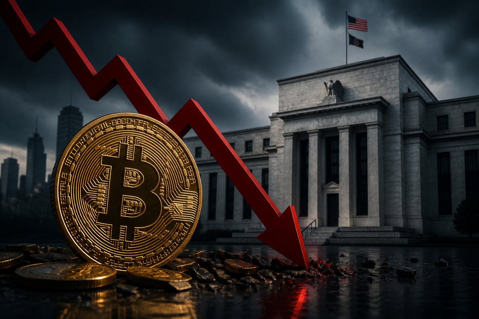 Bitcoin Declines Amidst Broader Market Shifts and Hawkish Federal Reserve Stance